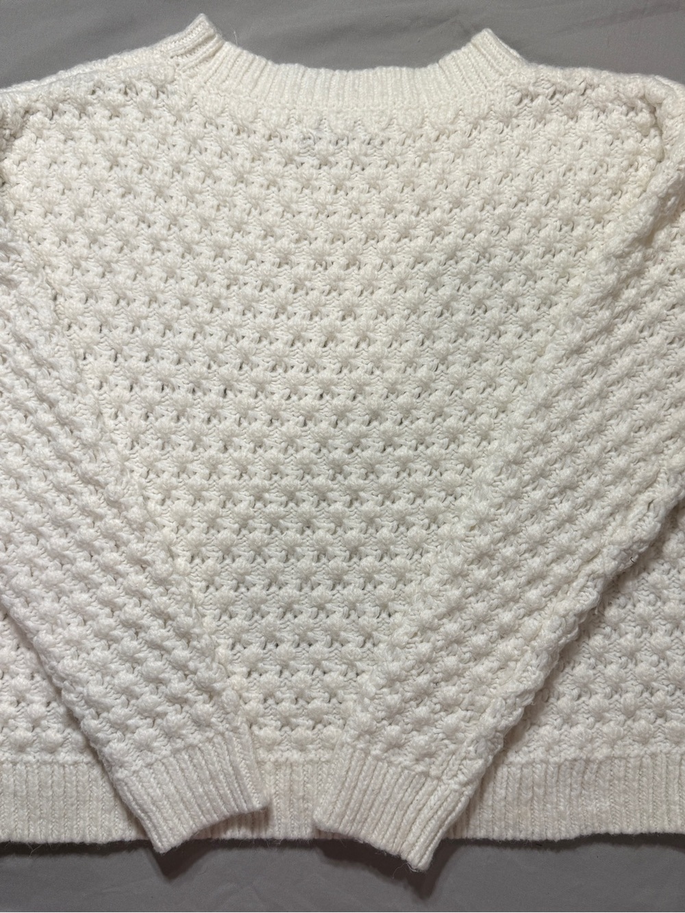 Loft Classic White Chunky Knit Women's Sweater Large - Picture 2 of 5